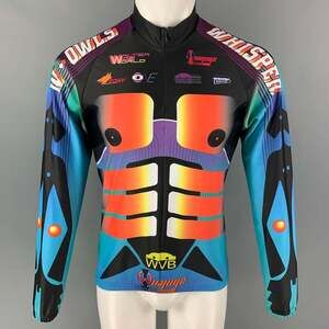 WALTER VAN BEIRENDONCK FW17 Multicolor Graphic Nylon Jersey Bike Top